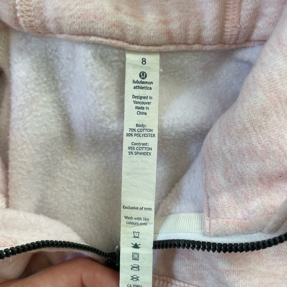 Pink Lululemon Scuba Full Zip Size 8